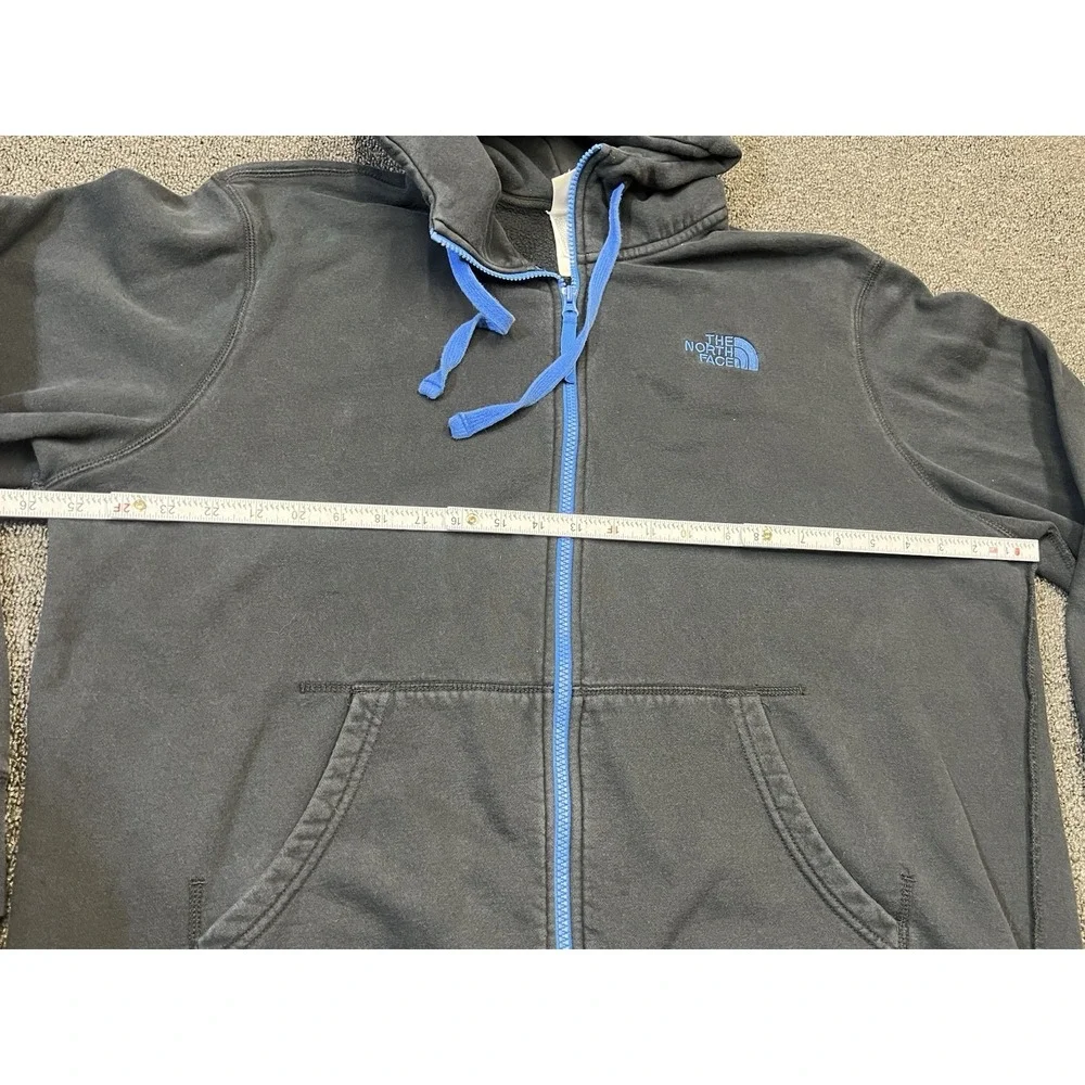 The North Face Hoodie Mens Extra Large Gray Full Zip Sweatshirt Logo Hood